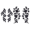 4Pcs 2 Styles Plum Blosssom & Flower Cotton Computerized Embroidery Sew on Patches PATC-GA0001-35-1