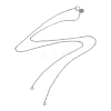 Rhodium Plated 925 Sterling Silver Cable Chains Necklace Makings STER-B001-02P-1
