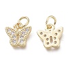 Brass Micro Pave Clear Cubic Zirconia Pendants KK-P188-N01-G-2