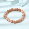 8MM Natural Sunstone Round Beaded Stretch Bracelets for Women GG-CBA3F02-11A-1