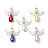 5Pcs Glass Pearl Pendants PALLOY-JF03080-1