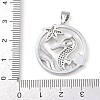 Ocean Brass Micro Pave Cubic Zirconia Pendants KK-K411-04B-P-3