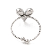 Non-Tarnish 304 Stainless Steel Heart Open Cuff Ring for Women RJEW-E066-09P-3