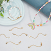 12Pcs 2 Styles Brass Chain Extender with Heart Charms and Lobster Clasps KK-BBC0021-77-4