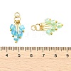 AB Color Plated Glass Pendants PALLOY-JF05735-3