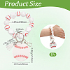 1Pc Printed Acrylic & Faux Suede Tassel Pendant & Wood Bead Keychains HJEW-SP0001-86D-2