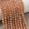 Natural Gemstone Sunstone Round Beads Strands G-E251-34-6mm-01-5