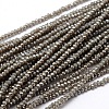 Faceted Rondelle Full Rainbow Plated Electroplate Glass Beads Strands X-EGLA-M004-2mm-A13-1