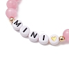 2Pcs Cat Eye Beads Braided Bead Bracelets for Mother and Child BJEW-TA00619-4