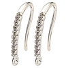 Rack Plating Brass Pave Cubic Zirconia Earring Hooks KK-O143-20S-1