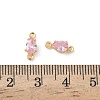 Brass Pave Cubic Zirconia Connector Charms KK-Z136-46G-01-3