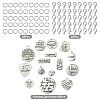 DIY Word Alloy Pendant Decoration Making Kit DIY-YW0008-90-4