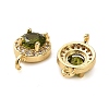 Brass Pave Cubic Zirconia Connector Charms KK-D093-09G-05-2
