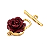 Cinnabar Flower Toggle Clasps KK-P291-02G-3