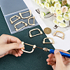 WADORN 8Pcs 2 Style Alloy D Rings FIND-WR0003-22LG-5