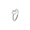 1Pc Rhodium Plated 925 Sterling Silver Adjustable Solitaire Ring Settings FIND-BC0013-97-7