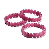 Oval Natural Malaysia Jade Beaded Stretch Bracelets G-P589-02A-05-4