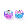 Crackle Two Tone Resin European Beads X-RPDL-T003-06G-2