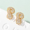 Brass Micro Pave Cubic Zirconia Stud Earrings EJEW-Z091-04G-P-1