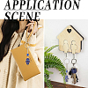 5Pcs Alloy Lampwork Keychain Bar KEYC-CP0001-41-5