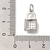 Brass Micro Pave Cubic Zirconia Pendants KK-Q001-15P-3