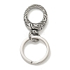 Tibetan Style 316 Surgical Stainless Steel Fittings with 304 Stainless Steel Key Ring FIND-Q101-15AS-1