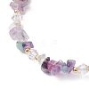Natural Fluorite Chip Beaded Bracelets for Women X-BJEW-JB11742-06-3