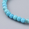 Synthetic Turquoise(Dyed) Beads Stretch Bracelets BJEW-JB04676-04-3