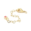 Paw Print Brass Enamel Chain Extender KK-B148-05G-02-1