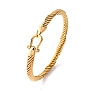 Twisted 304 Stainless Steel Bangles for Women BJEW-P352-01G-2