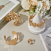 3 Styles Alloy Flower Cuff Bangles & Ring Sets for Women SJEW-CY0001-01-3