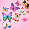 Artificial Plastic Butterfly Decorations DJEW-PH0002-03-5