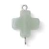 Natural Mixed Gemstone Cross Connector Charms PALLOY-JF02827-4