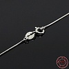 Anti-Tarnish Trendy Unisex Rhodium Plated 925 Sterling Silver Snake Chain Necklaces STER-M034-B-08-4
