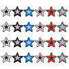 HOBBIESAY 24Pcs 6 Colors Star Cloth Sequin Patches PATC-HY0001-34-1