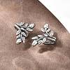 Leaf 316 Stainless Steel Non- Piercing Cartilage Earrings AJEW-C044-09AS-3
