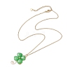 Dyed Natural Malaysia Jade Shamrock Pendant Shamrock Necklaces NJEW-JN05102-02-4