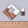 16Pcs 8 Styles Opaque Resin & Walnut Wood Pendants RESI-N053-20-3