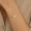 4Pcs 2 Colors 304 Stainless Steel Wing Link Bracelets BJEW-HY0001-08-5