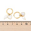 304 Stainless Steel & Natural Pearl & Natural Shell Hoop Earrings EJEW-M070-14G-3