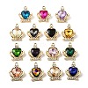 UV Plating Alloy Rhinestone Pendants FIND-A054-03G-1