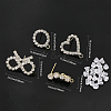 16Pcs 4 Styles Brass Crystal Rhinestone Stud Earring Finding KK-CA0002-31-4