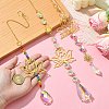 3Pcs Brass Lotus Hanging Ornaments AJEW-CJC0020-001G-4