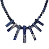 Natural Lapis Lazuli Round Beaded Fan Bib Necklaces NJEW-N064-04C-3