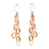 Acrylic Curb Chain Tassel Dangle Stud Earrings for Women EJEW-JE04767-05-4