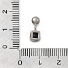 Brass Micro Pave Cubic Zirconia Square Charms KK-D500-01P-3
