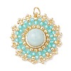 Natural Amazonite Flat Round Pendants PALLOY-MZ00135-01-1