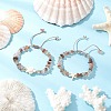 2Pcs Adjustable Natural Black Gold Rutilated Quartz Chip Beads Braided Bead Bracelets BJEW-JB11914-1
