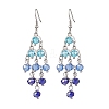 Rhombus Glass Beads Dangle Earrings EJEW-TA00790-3