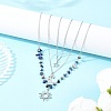 201 Stainless Steel Sun Moon Star Pendant Natural Lapis Lazuli & 304 Stainless Steel Link Chain 3 Layer Necklaces for Women NJEW-JN05470-04-1